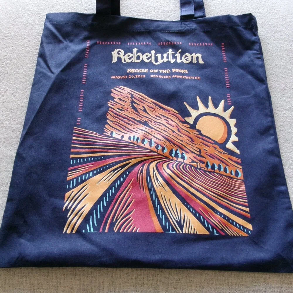 Rebelution Red Rocks 2024 Reggae Concert Tote Grocery Bag - New